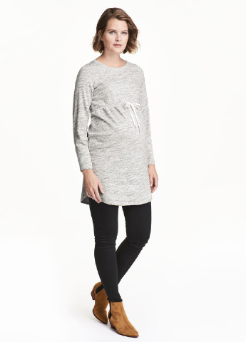 Туніка для вагітних H&M меланж світло-сіра кежуал трикотаж, бавовна
