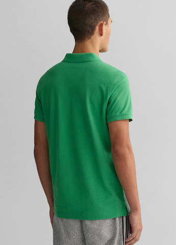 Зеленая футболка-поло для мужчин Gant однотонная