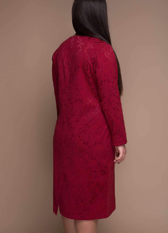 Бордова кежуал однотонна сукня із жаккарду ірма бордо Tatiana однотонна