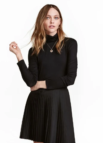 Черная однотонная юбка H&M