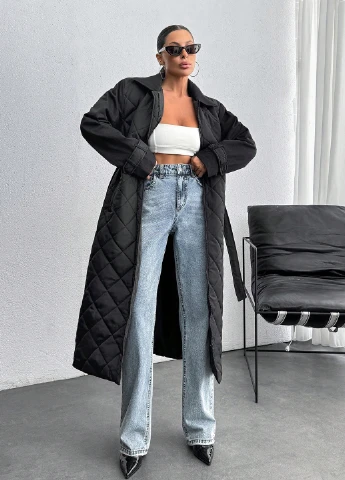 Черное демисезонное Пальто SHEIN