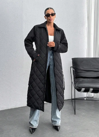 Черное демисезонное Пальто SHEIN