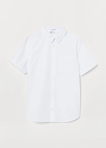 Белая кэжуал рубашка однотонная H&M