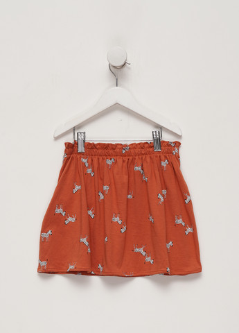 Терракотовая кэжуал с рисунком юбка H&M клешированная