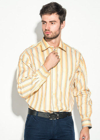 Светло-бежевая кэжуал рубашка в полоску Framzoni