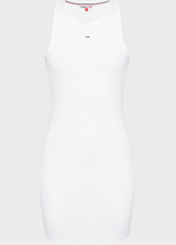 Белое кэжуал платье платье-майка Tommy Jeans однотонное
