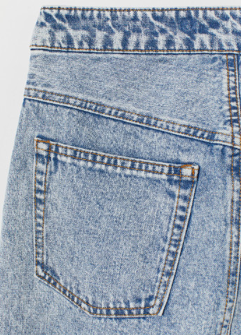 Светло-голубая джинсовая однотонная юбка H&M карандаш