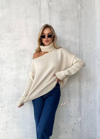 Молочный демисезонный свитер No Brand