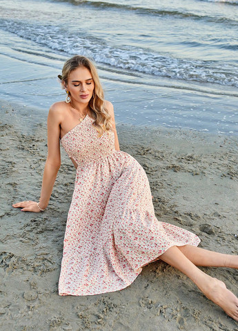 Комбінована кежуал сукня на одне плече SHEIN з квітковим принтом