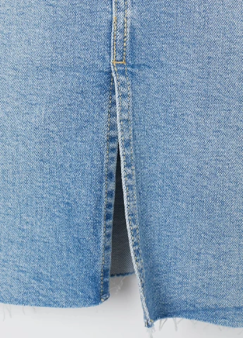 Голубая джинсовая однотонная юбка H&M карандаш