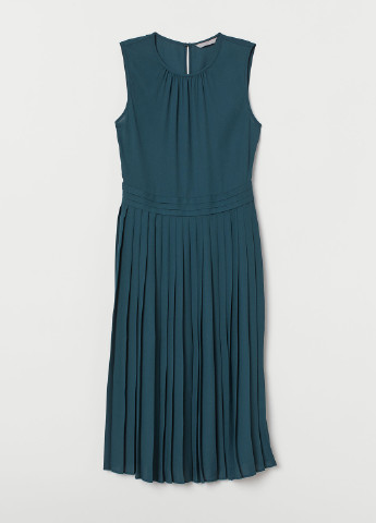 Морської хвилі кежуал сукня плісована H&M однотонна