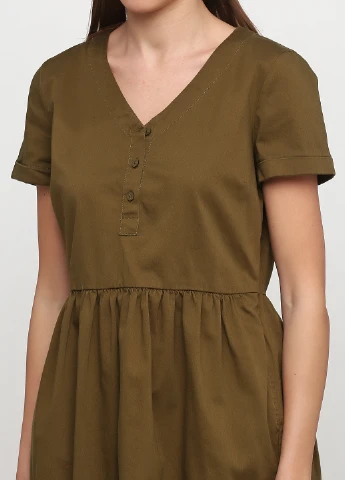 Оливковое (хаки) кэжуал платье Jack Wills однотонное