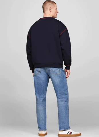 Темно-синий свитшот Tommy Hilfiger однотонный вышивка (315050646)