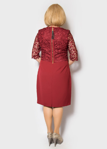 Темно-красный демисезонный комплект (платье, топ) LibeAmore
