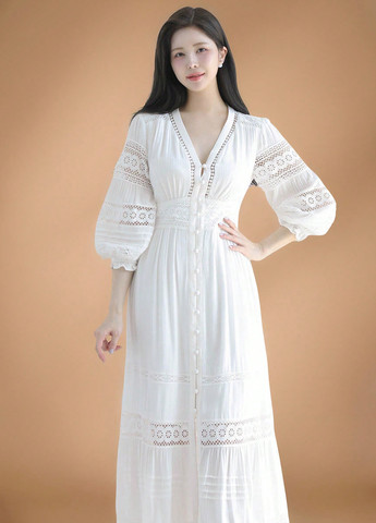 Білий святковий, кежуал сукня кльош SHEIN однотонна