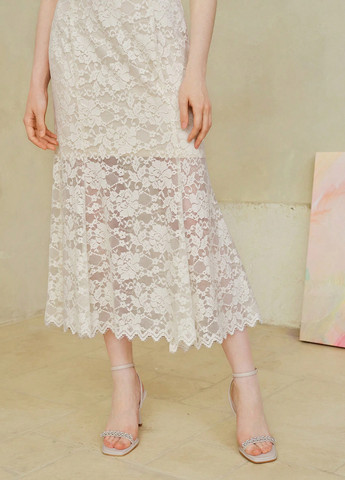 Кремова коктейльна, вечірня сукня SHEIN однотонна