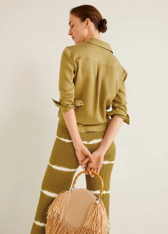 Салатовая блуза Mango
