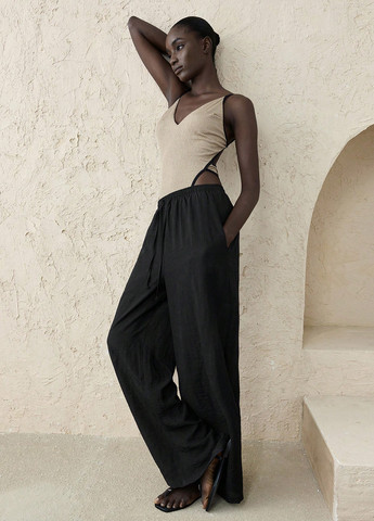 Світло-сірий літній купальник суцільний SHEIN