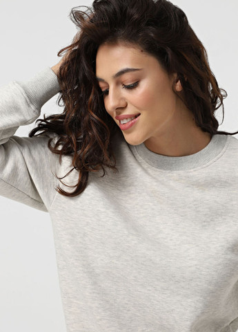 Светло-серый свитшот Promin меланж без декора (324145561)