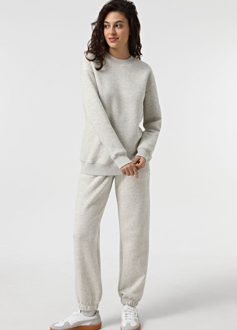 Светло-серый свитшот Promin меланж без декора (324145561)