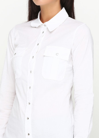 Белая кэжуал рубашка однотонная Denny Rose