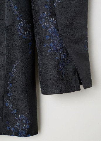 Черный женский жакет H&M с цветочным узором - демисезонный