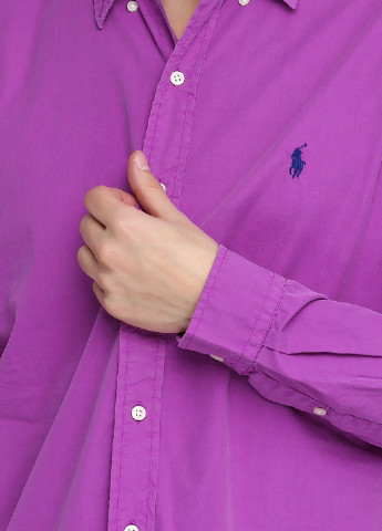 Фиолетовая кэжуал рубашка однотонная Ralph Lauren с длинным рукавом