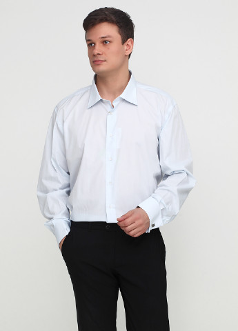 Светло-голубой кэжуал рубашка однотонная Romano Botta с длинным рукавом
