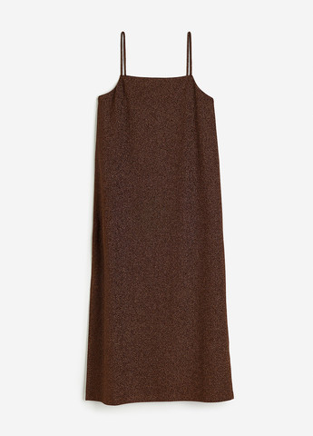 Коричневое кэжуал платье платье-комбинация H&M меланжевое