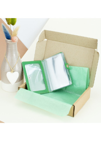 Подарочный женский набор №60: обложка документы + обложка на паспорт (зеленый) HandyCover (253411512)
