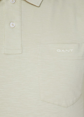 Светло-бежевая футболка-поло для мужчин Gant однотонная