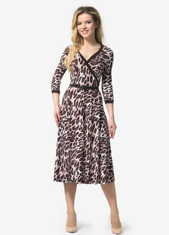 Комбінована кежуал сукня на запах Lila Kass леопардовий