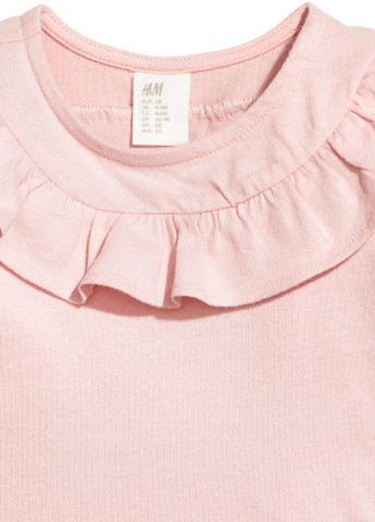 Бледно-розовый демисезонный кэжуал лонгслив H&M