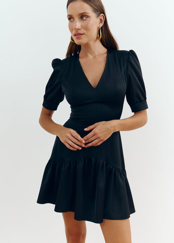 Чорна кежуал сукня кльош Gepur колор блок