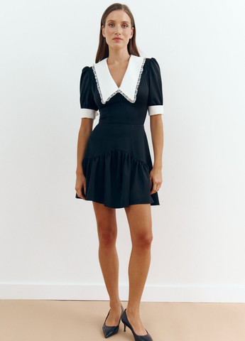 Чорна кежуал сукня кльош Gepur колор блок