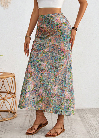 Разноцветная кэжуал "турецкие огурцы" юбка SHEIN годе