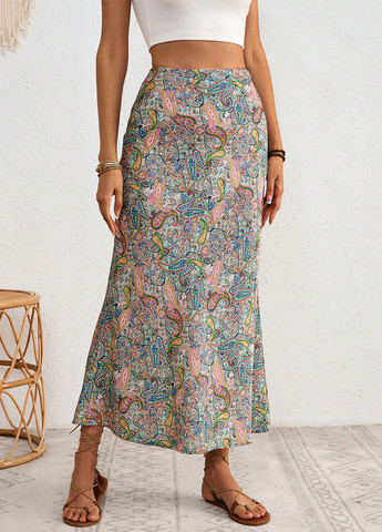 Разноцветная кэжуал "турецкие огурцы" юбка SHEIN годе