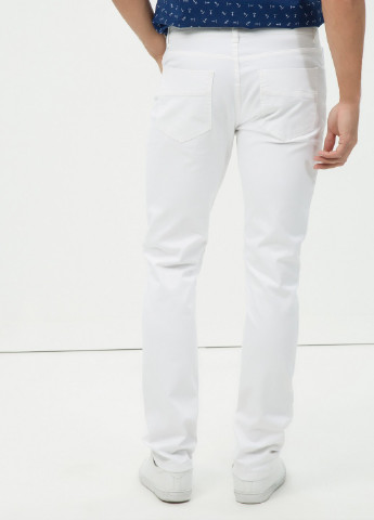 Белые кэжуал демисезонные прямые брюки KOTON