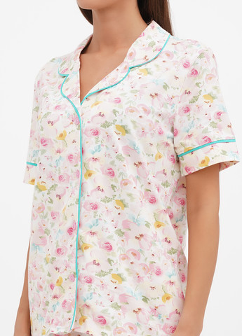 Молочная всесезон пижама (рубашка, шорты, маска) Lucci