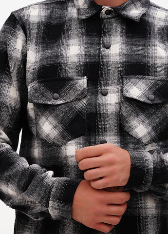 Черно-белая кэжуал рубашка в клетку Boohoo