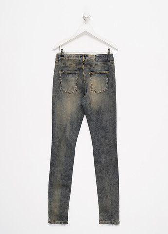 Темно-голубые демисезонные зауженные джинсы Boohoo