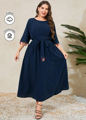 Індиго кежуал сукня кльош SHEIN однотонна