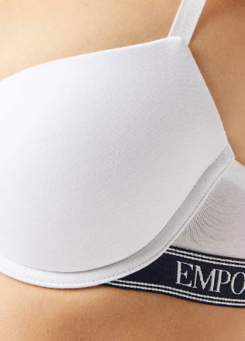 Білий балконет бюстгальтер Emporio Armani з кісточками бавовна