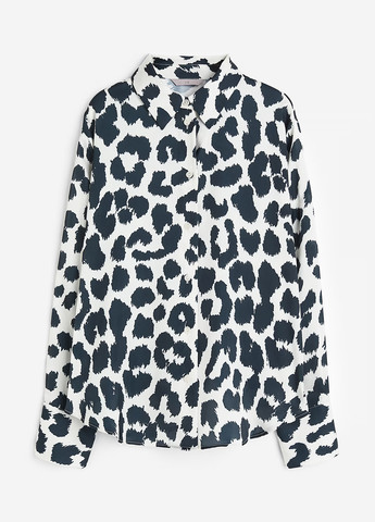 Черно-белая кэжуал рубашка леопардовый H&M