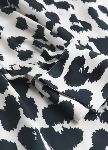 Черно-белая кэжуал рубашка леопардовый H&M