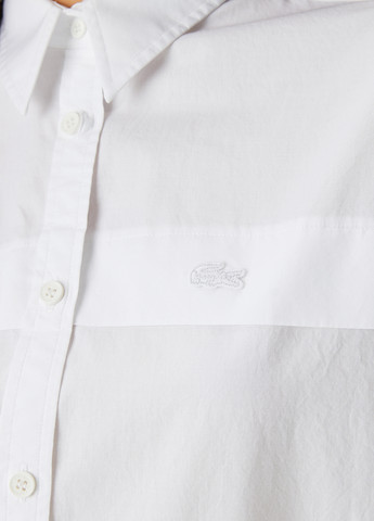 Белая классическая рубашка однотонная Lacoste
