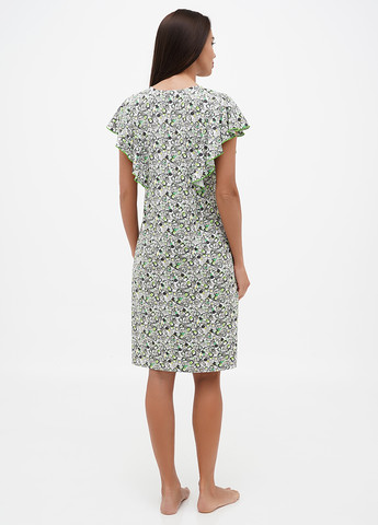 Білий домашній сукня а-силует Трикомир з абстрактним візерунком