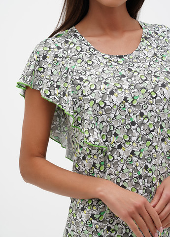 Білий домашній сукня а-силует Трикомир з абстрактним візерунком