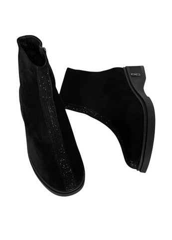 Зимние ботинки Meego со стразами из натуральной замши