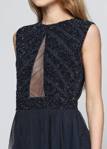 Темно-синее коктейльное платье Lace & Beads однотонное